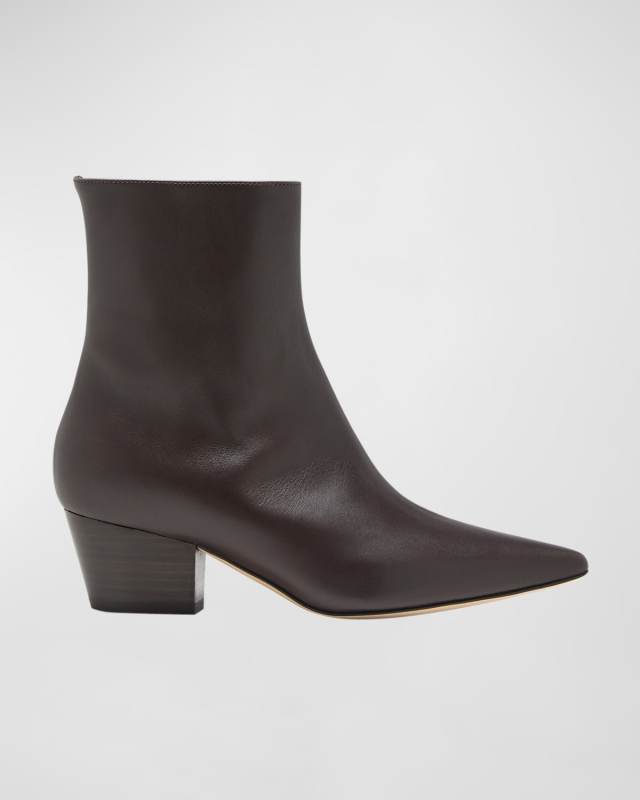 Agnetapla Leather Zip Ankle Boots